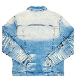 MENS DENIM JACKETS BK BIKER JACKET- DARK BLUE 5 MENS DENIM JACKETS BK BIKER JACKET- DARK BLUE