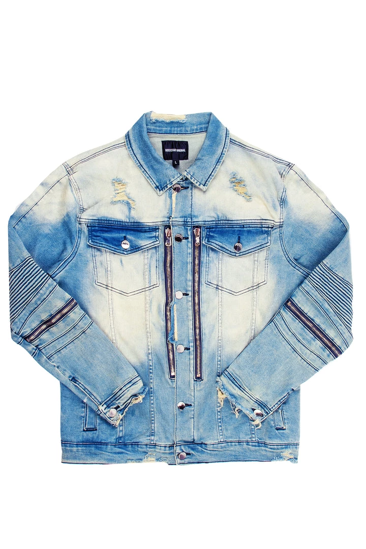 MENS DENIM JACKETS BK BIKER JACKET- DARK BLUE 1 MENS DENIM JACKETS BK BIKER JACKET- DARK BLUE