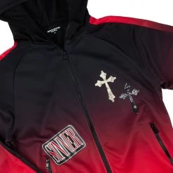 MENS TRACK SETS LAVA ZIPPER JACKET TRACK SET-RED/BLACK