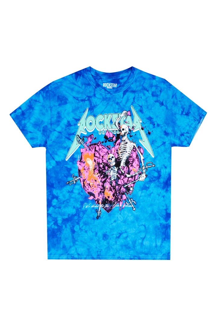 MENS TEES CHEVALIER GRAPHIC T-SHIRT-BLUE/BLACK 1 MENS TEES CHEVALIER GRAPHIC T-SHIRT-BLUE/BLACK