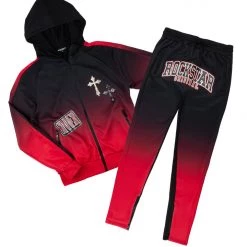 MENS TRACK SETS LAVA ZIPPER JACKET TRACK SET-RED/BLACK