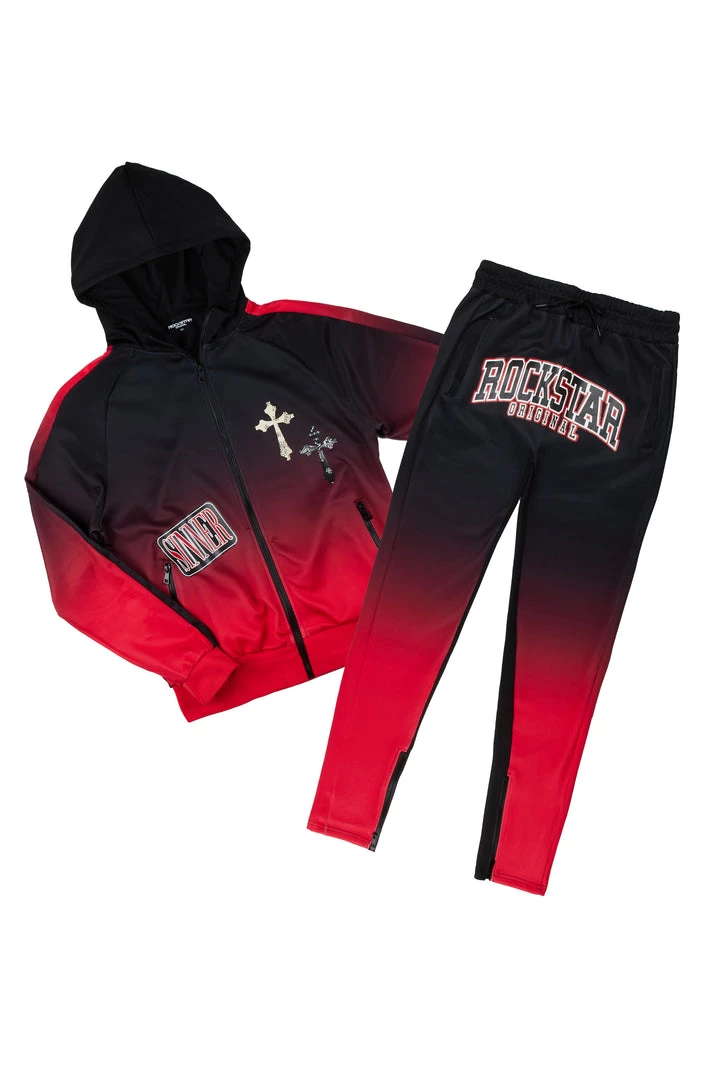 MENS TRACK SETS LAVA ZIPPER JACKET TRACK SET-RED/BLACK 1 MENS TRACK SETS LAVA ZIPPER JACKET TRACK SET-RED/BLACK