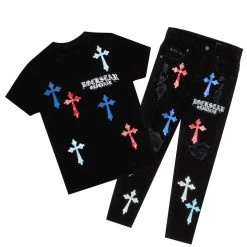 BOYS DENIM SETS BOYS BERLIN T-SHIRT/JEAN SET-BLACK New Arrivals