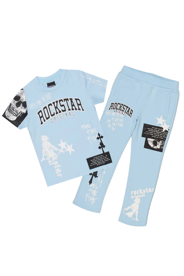 BOYS TRACK SETS BOYS DENNIS T-SHIRT TRACK SET-LIGHT BLUE 4 BOYS TRACK SETS BOYS DENNIS T-SHIRT TRACK SET-LIGHT BLUE