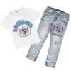 BOYS DENIM SETS BOYS FINNLEE T-SHIRT/JEAN SET-WHITE
