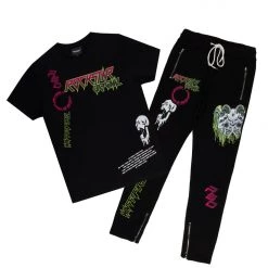 BOYS TRACK SETS New Arrivals BOYS GARLAND T-SHIRT TRACKSET-BLACK