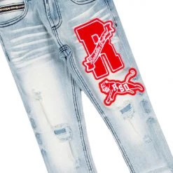 BOYS DENIM SETS BOYS GARRICK T-SHIRT/JEAN SET-WHITE 5 BOYS DENIM SETS BOYS GARRICK T-SHIRT/JEAN SET-WHITE