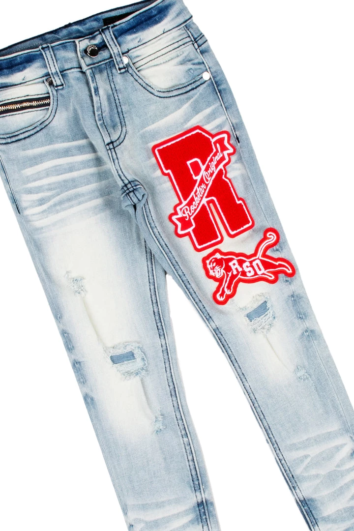 BOYS DENIM SETS BOYS GARRICK T-SHIRT/JEAN SET-WHITE 3 BOYS DENIM SETS BOYS GARRICK T-SHIRT/JEAN SET-WHITE