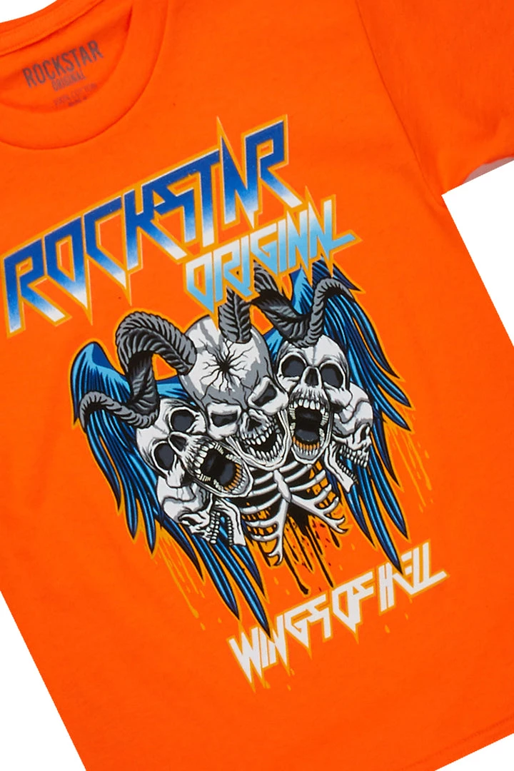 BOYS DENIM SETS BOYS NASH DENIM SHORT SET-ORANGE 2 BOYS DENIM SETS BOYS NASH DENIM SHORT SET-ORANGE