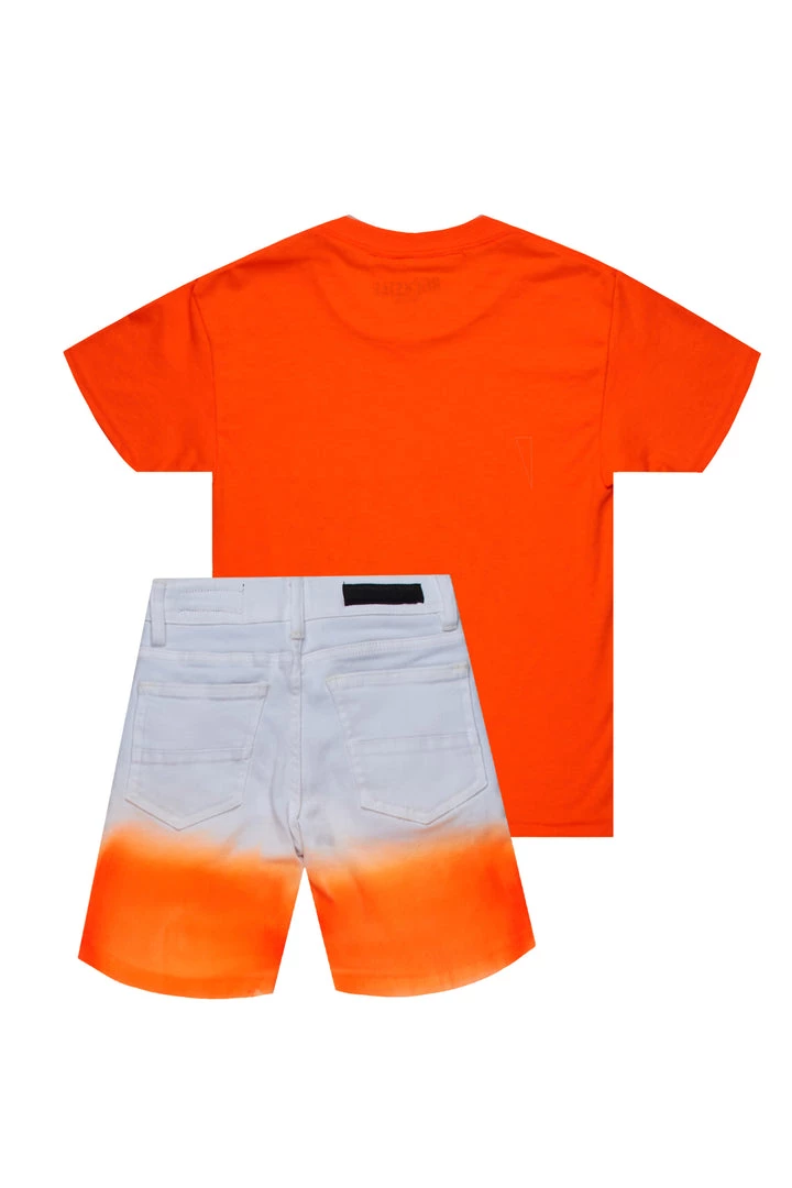BOYS DENIM SETS BOYS NASH DENIM SHORT SET-ORANGE 4 BOYS DENIM SETS BOYS NASH DENIM SHORT SET-ORANGE