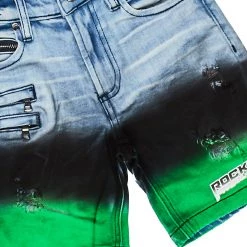 BOYS DENIM SETS BOYS ODDVAR DENIM SHORT SET-GREEN