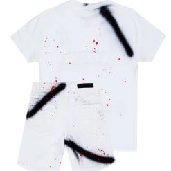 BOYS DENIM SETS BOYS WILLARD DENIM SHORT SET-WHITE New Arrivals 7 BOYS DENIM SETS BOYS WILLARD DENIM SHORT SET-WHITE New Arrivals