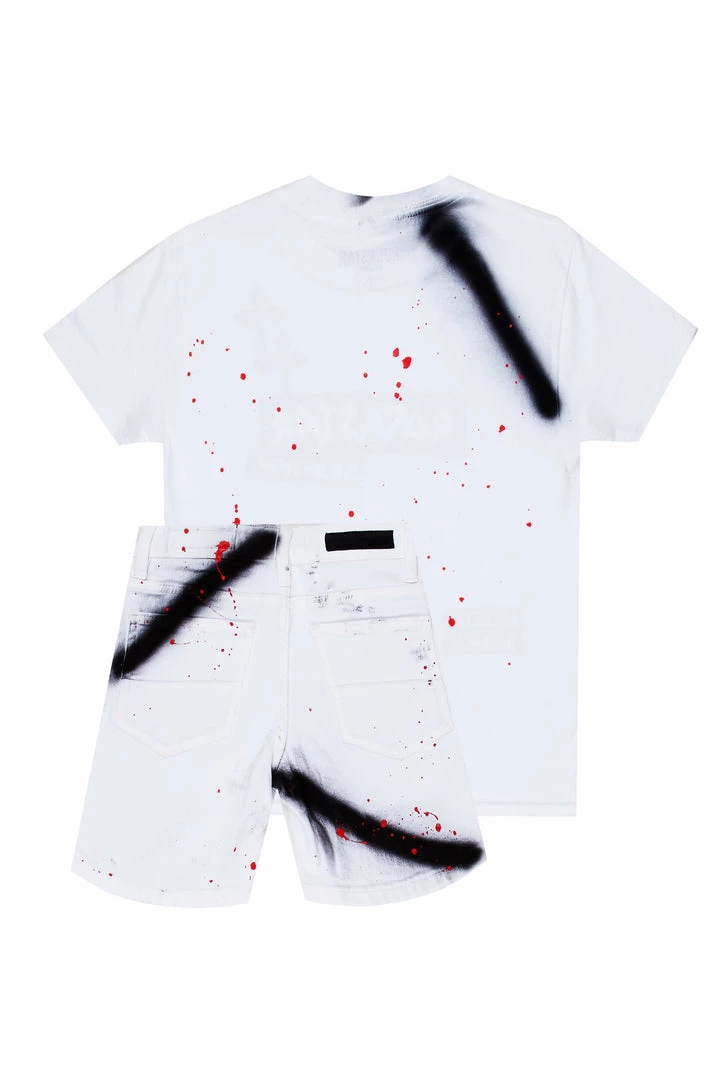 BOYS DENIM SETS BOYS WILLARD DENIM SHORT SET-WHITE New Arrivals 4 BOYS DENIM SETS BOYS WILLARD DENIM SHORT SET-WHITE New Arrivals