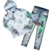 BOYS DENIM SETS New Arrivals BOYS ZAYDEN HOODIE/JEAN SET-GREY/LIGHT WASH