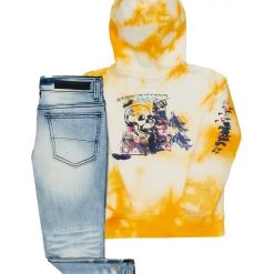 BOYS DENIM SETS BOYS ZAYDEN HOODIE/JEAN SET-YELLOW/LIGHT 7 BOYS DENIM SETS BOYS ZAYDEN HOODIE/JEAN SET-YELLOW/LIGHT