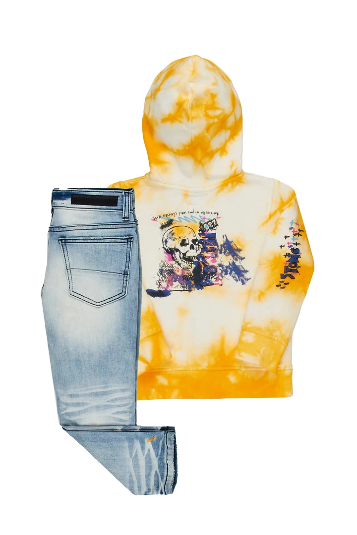 BOYS DENIM SETS BOYS ZAYDEN HOODIE/JEAN SET-YELLOW/LIGHT 4 BOYS DENIM SETS BOYS ZAYDEN HOODIE/JEAN SET-YELLOW/LIGHT