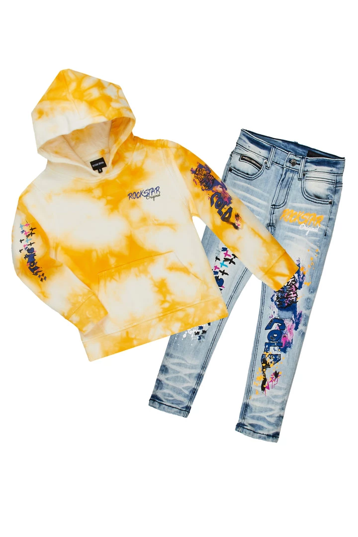 BOYS DENIM SETS BOYS ZAYDEN HOODIE/JEAN SET-YELLOW/LIGHT 1 BOYS DENIM SETS BOYS ZAYDEN HOODIE/JEAN SET-YELLOW/LIGHT