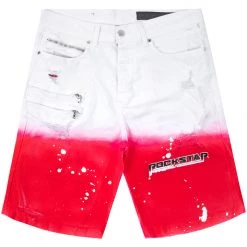 MENS SHORTS BALBO PRINTED SHORT-WHT/RED Denim