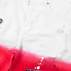 MENS SHORTS BALBO PRINTED SHORT-WHT/RED Denim