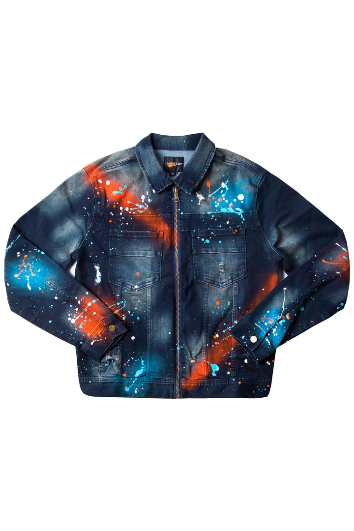 MENS DENIM JACKETS BLINK PAINTER JACKET- ORANGE 1 MENS DENIM JACKETS BLINK PAINTER JACKET- ORANGE
