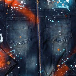 MENS DENIM JACKETS BLINK PAINTER JACKET- ORANGE 12 MENS DENIM JACKETS BLINK PAINTER JACKET- ORANGE