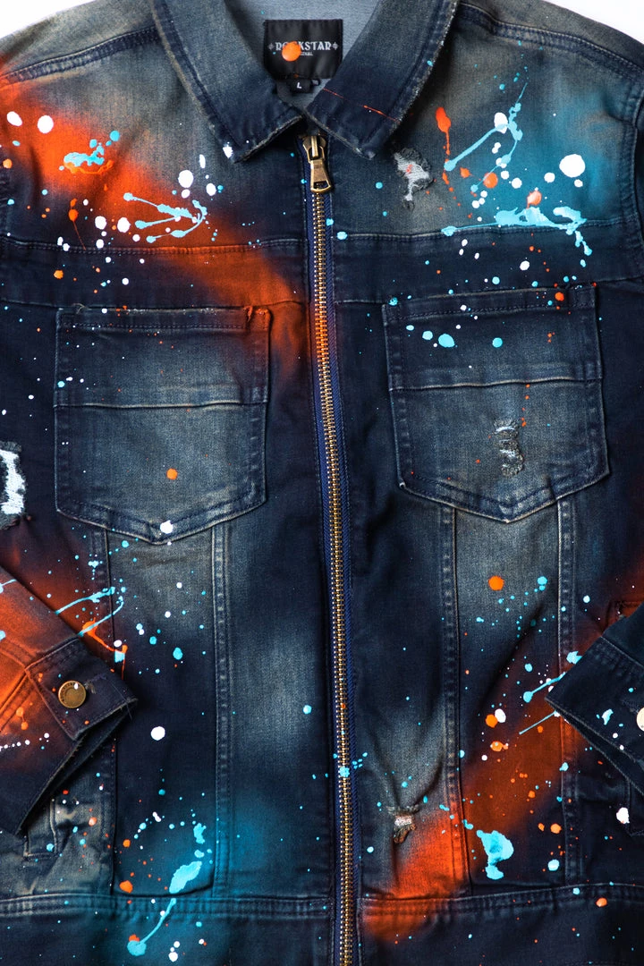 MENS DENIM JACKETS BLINK PAINTER JACKET- ORANGE 5 MENS DENIM JACKETS BLINK PAINTER JACKET- ORANGE