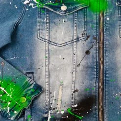 MENS DENIM JACKETS BLINK PAINTER JACKET- GREEN 10 MENS DENIM JACKETS BLINK PAINTER JACKET- GREEN
