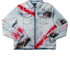 MENS DENIM JACKETS BLINK PAINTER JACKET- RED