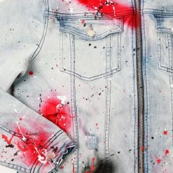 MENS DENIM JACKETS BLINK PAINTER JACKET- RED