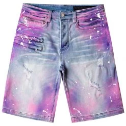 MENS SHORTS BOLIN DENIM SHORT- PINK/BLUE