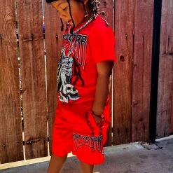 BOYS SHORT SETS New Arrivals BOYS WAGE SHORT SET-RED