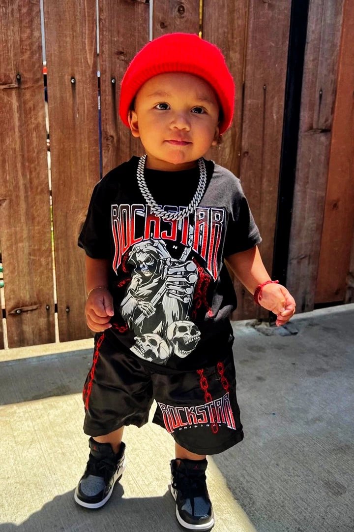 BOYS SHORT SETS BOYS WAGE SHORT SET-BLACK 1 BOYS SHORT SETS BOYS WAGE SHORT SET-BLACK