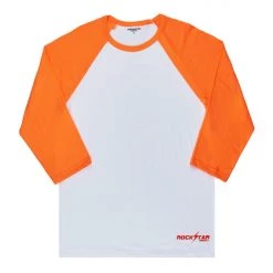 MENS TEES CARTWRIGHT L/S T-SHIRT-WHITE/ORANGE Tops