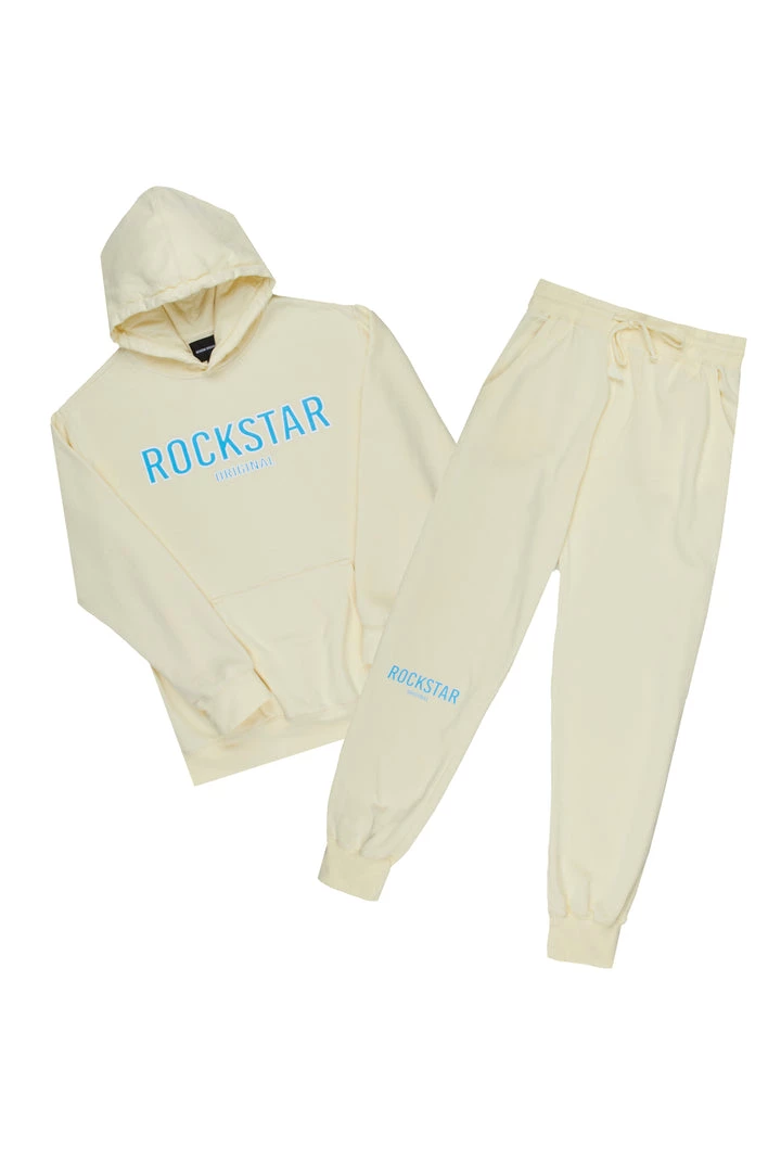 MENS TRACK SETS CASEY HOODIE FLEECE SET-PALE YELLOW 5 MENS TRACK SETS CASEY HOODIE FLEECE SET-PALE YELLOW