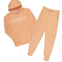 MENS TRACK SETS CASEY HOODIE FLEECE SET-PEACH 9 MENS TRACK SETS CASEY HOODIE FLEECE SET-PEACH