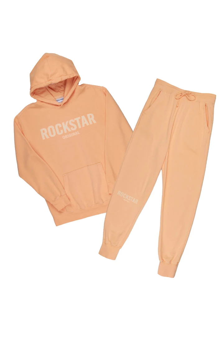 MENS TRACK SETS CASEY HOODIE FLEECE SET-PEACH 4 MENS TRACK SETS CASEY HOODIE FLEECE SET-PEACH