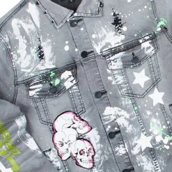 MENS TRACK SETS CERWIN DENIM JACKET/TRACKPANT SET-BLACK 11 MENS TRACK SETS CERWIN DENIM JACKET/TRACKPANT SET-BLACK