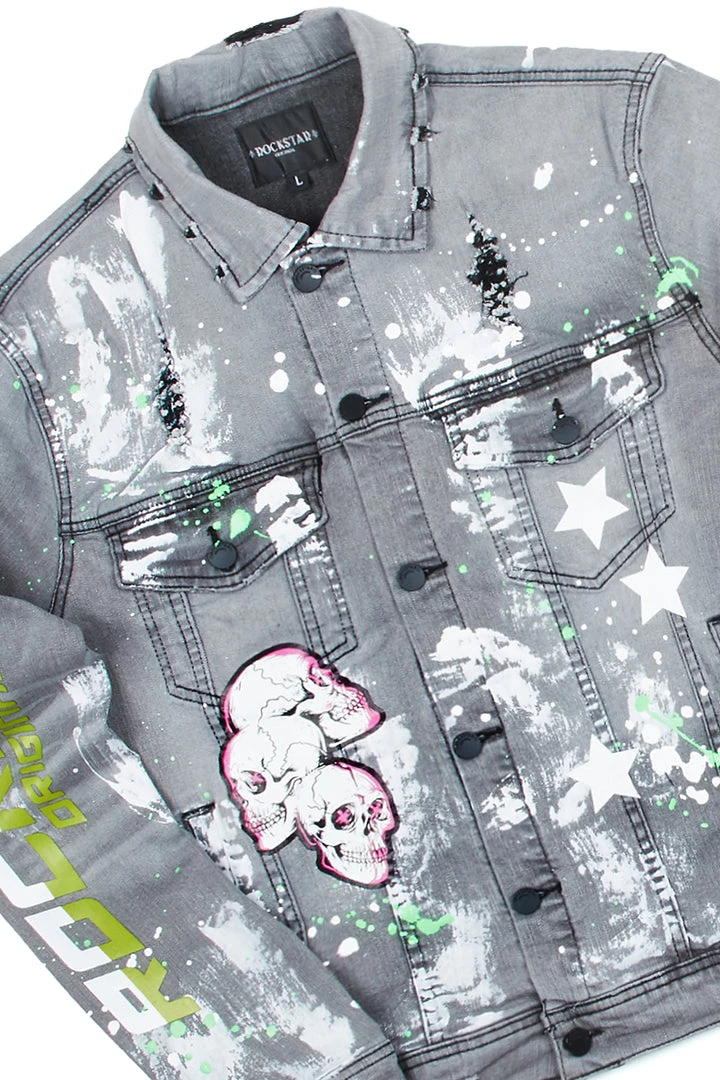 MENS TRACK SETS CERWIN DENIM JACKET/TRACKPANT SET-BLACK 5 MENS TRACK SETS CERWIN DENIM JACKET/TRACKPANT SET-BLACK