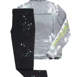 MENS TRACK SETS CERWIN DENIM JACKET/TRACKPANT SET-BLACK 13 MENS TRACK SETS CERWIN DENIM JACKET/TRACKPANT SET-BLACK