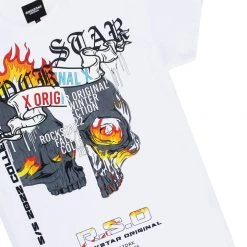 BOYS TRACK SETS BOYS CHASE T-SHIRT STACKED FLARE TRACKSET-WHITE