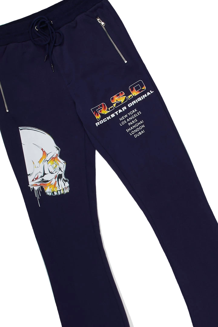 MENS TRACK SETS CHASE T-SHIRT STACKED FLARE TRACKSET-NAVY 7 MENS TRACK SETS CHASE T-SHIRT STACKED FLARE TRACKSET-NAVY