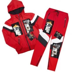 MENS TRACK SETS CHASE ZIPPER JACKET TRACK SET-RED