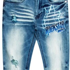 MENS JEANS CHAUNCY PRINTED DENIM JEAN- ORANGE