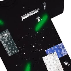 MENS SHORT SETS CIEN T-SHIRT/DENIM SHORT SET-BLK/GREEN