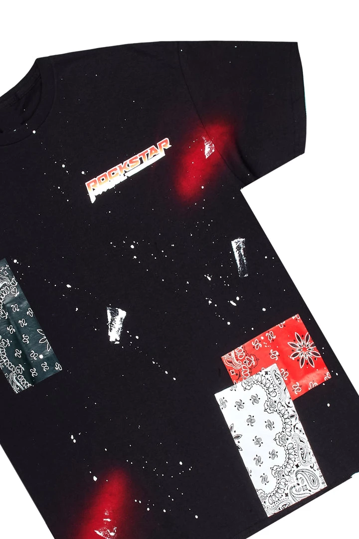 MENS SHORT SETS Track Sets CIEN T-SHIRT/DENIM SHORT SET-BLK/RED 3 MENS SHORT SETS Track Sets CIEN T-SHIRT/DENIM SHORT SET-BLK/RED