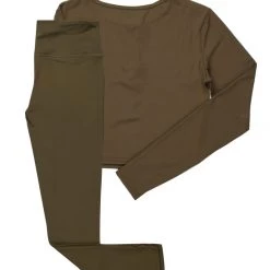 WOMENS ACTIVEWEAR CLAUDIA RIBBED ACTIVE SET-OLIVE 25 WOMENS ACTIVEWEAR CLAUDIA RIBBED ACTIVE SET-OLIVE