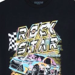 MENS TEES CLAYDON PRINTED T-SHIRT-BLACK Tops