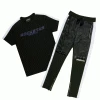 MENS TRACK SETS CRISS T-SHIRT REFLECTIVE TRACK SET-BLACK