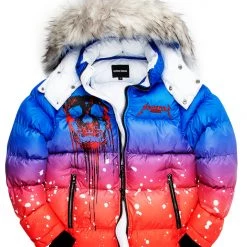 MENS OUTERWEAR CURRY 2.0 PUFFER JACKET- BLUE/RED Jackets & Outerwear