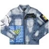 MENS DENIM JACKETS CANNON PATCH DENIM JACKET-BLUE/YELLOW